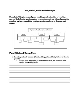 Preview of Past, Present, Future Personal Timeline Project