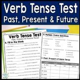 Past, Present, and Future Tense Verb Test | Two-Page Verb 