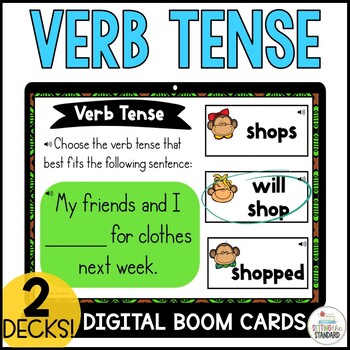 Preview of Past, Present, & Future Tense Verb | Verb Tenses Boom Cards Bundle