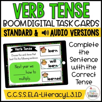 Preview of Past, Present, & Future Tense Verb Boom Cards