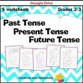 Past, Present & Future Tenses - 5 Verbs worksheets - Grade