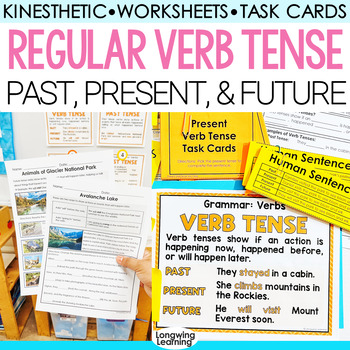 Preview of Past Present Future Verb Tense Activities & Posters to Conjugate Verbs Worksheet