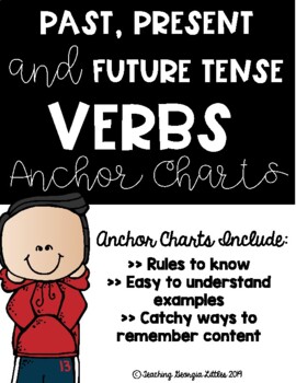 Preview of Distance Learning Past, Present, and Future Verb Tenses [Anchor Chart]
