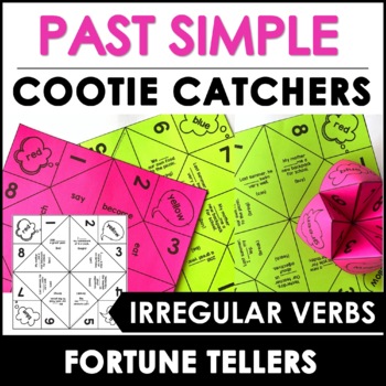 Preview of Past Tense Irregular Verbs Activity : Cootie Catcher - Fortune Tellers