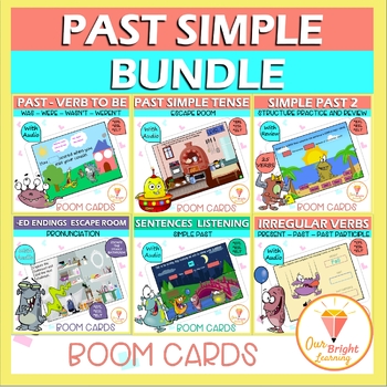 Preview of Past Simple Tense Bundle | BOOM Cards | Bundle | #Distance Learn