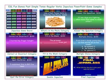 Preview of Past Simple Tense-Regular Verbs Jepoclass PowerPoint Game