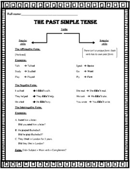 verb tense - simple past - ESL worksheet by aftab57