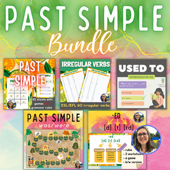 Preview of Past Simple bundle ESL/EFL games, irregular verbs, 'used to' structure