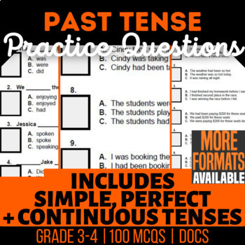 Preview of Past Tense Google Docs Worksheets | Simple Progressive Perfect | 3rd-4th Grade