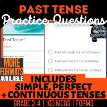 Preview of Past Tense Google Forms | Simple Progressive Perfect | Grammar Digital Resources