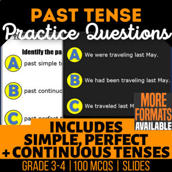 Preview of Past Tense Google Slides | Simple Progressive Perfect Grammar Digital Resources