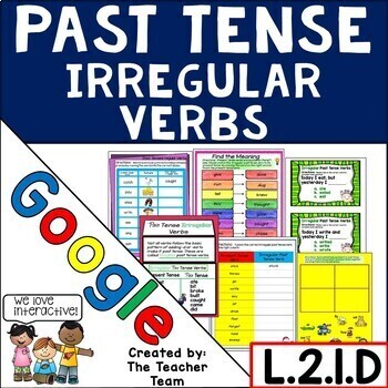 Preview of Past Tense Irregular Verbs , Grammar L.2.1.D | Google Slides