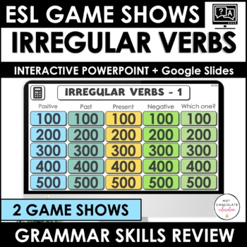 Preview of Past Tense Irregular Verbs - PowerPoint + Google Digital Game Show