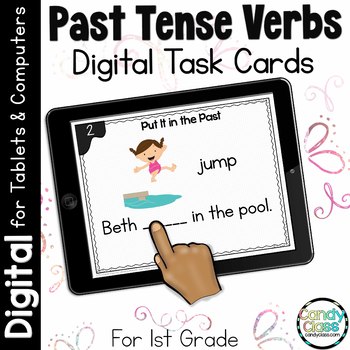 Preview of Past Tense Verb Activities 1st Grade Grammar Practice Review Google Slides Use