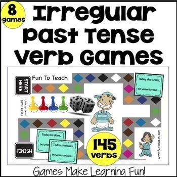 IRREGULAR PAST TENSE VERBS - Print and Play Games by Carla Hoff
