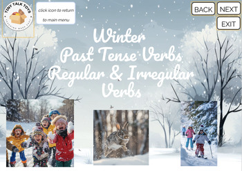 Preview of Past Tense Verbs Boom Cards (Winter Theme)