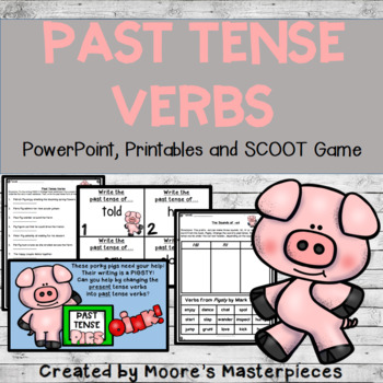 Preview of Past Tense Verbs: PowerPoint & Printables