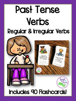 Preview of Past Tense Verbs Flashcards (Regular and Irregular Past Tense)