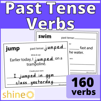 Preview of Past Tense Verbs, Regular Irregular Tenses, Verb Grammar, Parts of Speech