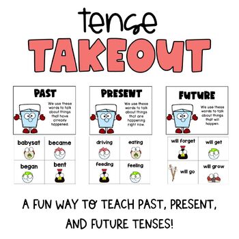 Preview of Past and Present Sushi Verbs | Irregular Verbs Game | Language Arts Activity