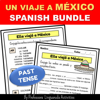 Preview of Past tense Spanish Worksheet  + Grammar exercise - Un viaje a México