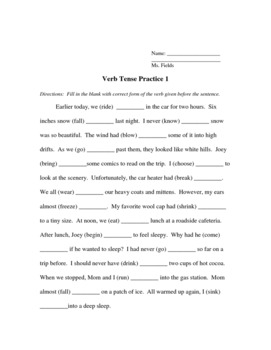 Preview of Past tense paragraph practice