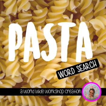 Pasta Digital Word Search Activity (Key and Print version included )