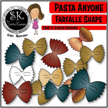 Preview of Pasta Farfalle Clip Art, Food Clip Art, Italy