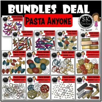 Preview of Pasta Food Clip Art Bundle, Italy, Bundle Deal!