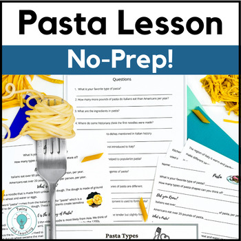 Preview of Culinary Arts Lesson Plans for High School Pasta Lesson - FACS - FCS