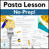 Culinary Arts Lesson Plans for High School Pasta Lesson - 