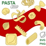 Pasta clipart, macaroni, spaghetti, ravioli & more!
