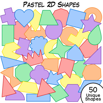 Preview of Pastel 2D Shapes Clip Art