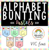 Pastel Alphabet Bunting - VIC font