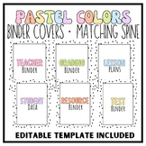 Pastel Binder Covers and Spines | Teacher Binder, Lesson P