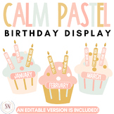 Pastel Birthday Bulletin Board | Editable | *NEW