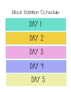 Preview of Pastel Block Rotation Clipchart