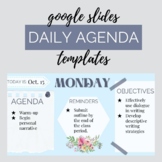 Pastel Blue Floral Daily Agenda Google Slides - Editable T