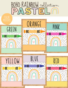 Pastel Boho Rainbow Color Posters by Miss Miller Creations Shop | TpT