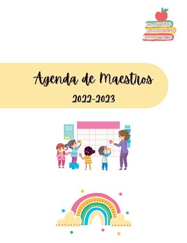 Preview of Pastel Boho Rainbow Teacher Planner / Agenda para Maestros