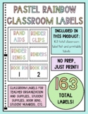 Pastel Bright Rainbow Classroom Labels
