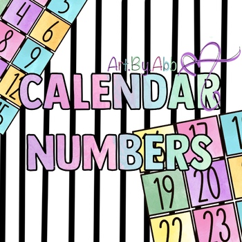 Preview of Pastel Calendar Numbers