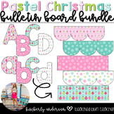 Pastel Christmas Holiday Bulletin Board Borders, Letters, 