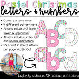 Pastel Christmas Holiday Bulletin Board Letters Numbers - 