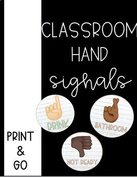 Preview of Pastel Class Hand Signals for Class Management / Multicultural / 100% EDITABLE