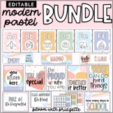 Pastel Classroom Decor Bundle | EDITABLE Bilingual Friendl
