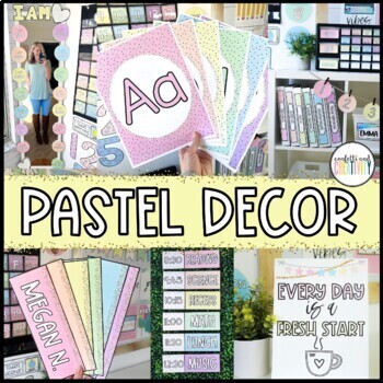 Preview of Calm Pastel Classroom Decor Bundle | Pastel Classroom Theme