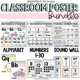 Pastel Classroom Decor Poster BUNDLE | Alphabet, Numbers 1
