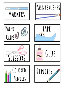Pastel Classroom Labels, Crafts and Supplies with Pictures | TPT
