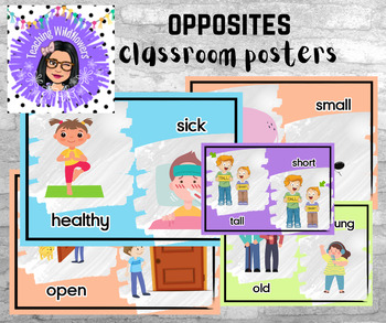 Preview of Pastel Classroom Opposites Posters